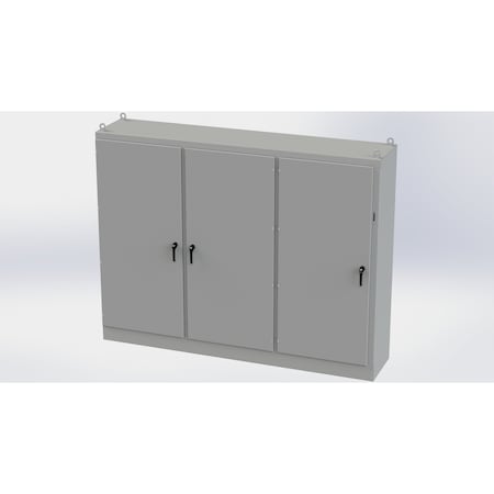 Saginaw Control & Engineering 3 Point Latch with Coinproof/Padlock Handle Electrical Enclosures, 90 in H, 24 in D, 117-1/2 in W SCE-90XM3EW24G